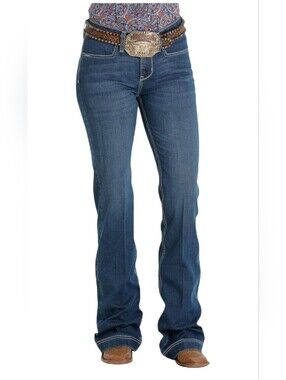 Cinch Ladies Lynden Slim Medium Stone Wash Denim Jeans MJ81454087 Size 28 5